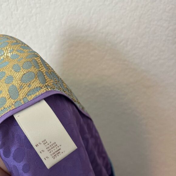 Louis Vuitton Gold Purple Metallic Jacquard Button-Back Top Women's Size 38 US 6 - Picture 6 of 8